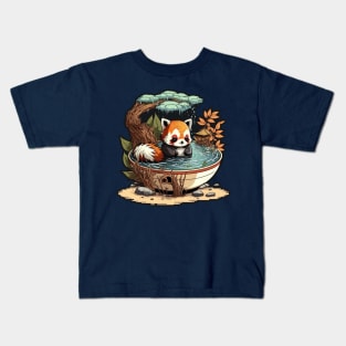 Red Panda Ramen Hot Spring Kids T-Shirt